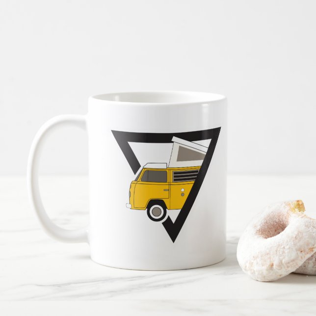 Mug bus jaune classique triangle (Avec donut)