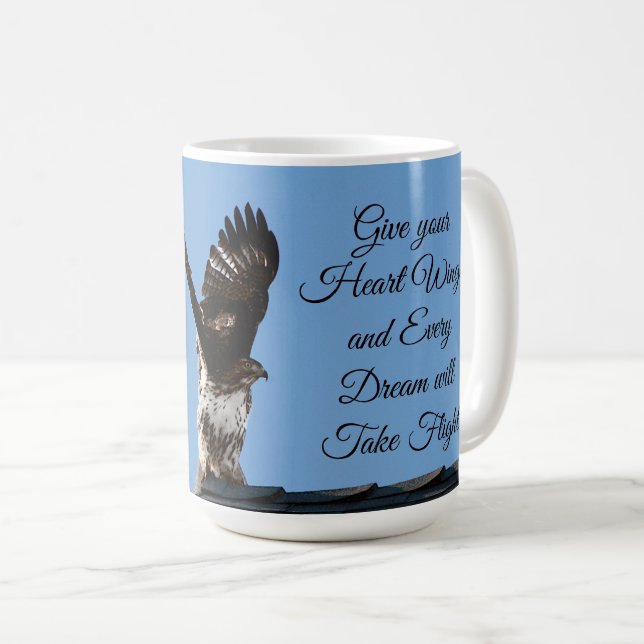 Mug Buse à queue rousse prenant l'inspiration du vol (Devant droit)