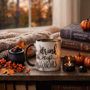 Mug Buvez les sorcières drôle de citation de script Ha