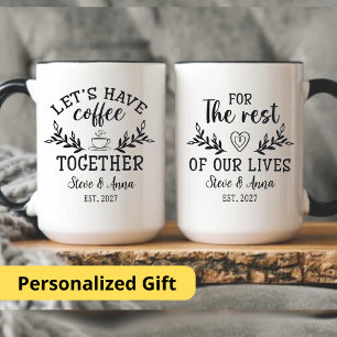Mug Buvons un café ensemble, cadeau pour mari et femme
