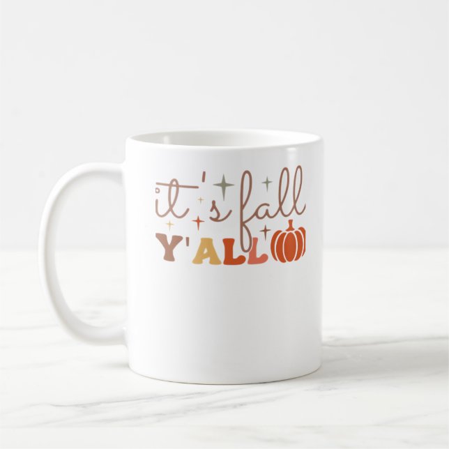 Mug C’est l’automne Y’all, automne Citrouille Squelett (Gauche)