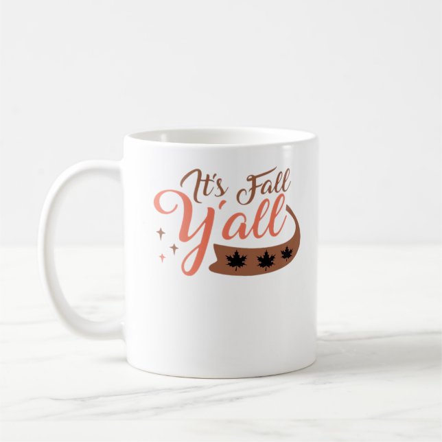 Mug C’est l’automne Y’all, automne Citrouille Squelett (Gauche)