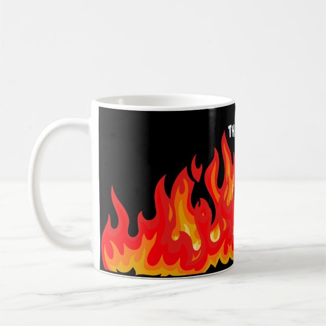Mug "Ça va" (blanc + feu et flammes) (Gauche)