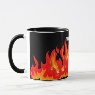 Mug "Ça va" (blanc + feu et flammes)
