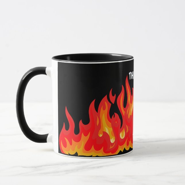 Mug "Ça va" (blanc + feu et flammes) (Gauche)