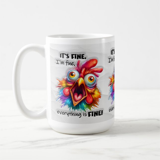 Mug Ça va, c'est drôle pour l'amoureux du poulet (Gauche)