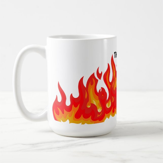 Mug "Ça va" (noir + feu et flammes) (Gauche)