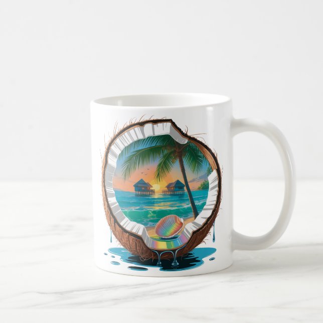 Mug Cabanon de la plage de noix de coco (Droite)