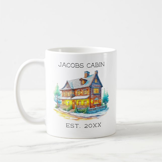 Mug Cabine de journal personnalisé Noël (Gauche)