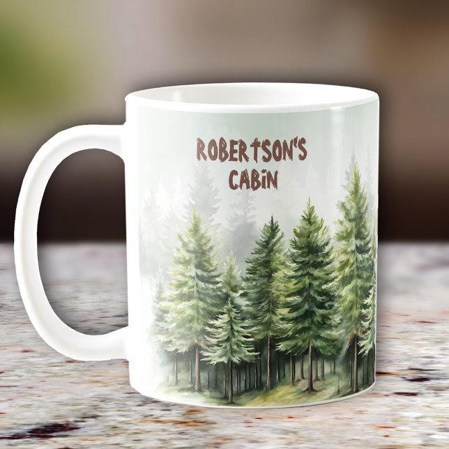 Mug Cabine familial Pinewood Forest Green (Family Cabin Pinewood Forest Green Coffee Mug)