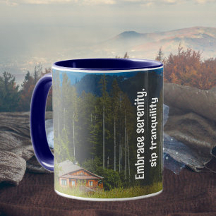Mug Cabine forestier sous les montagnes
