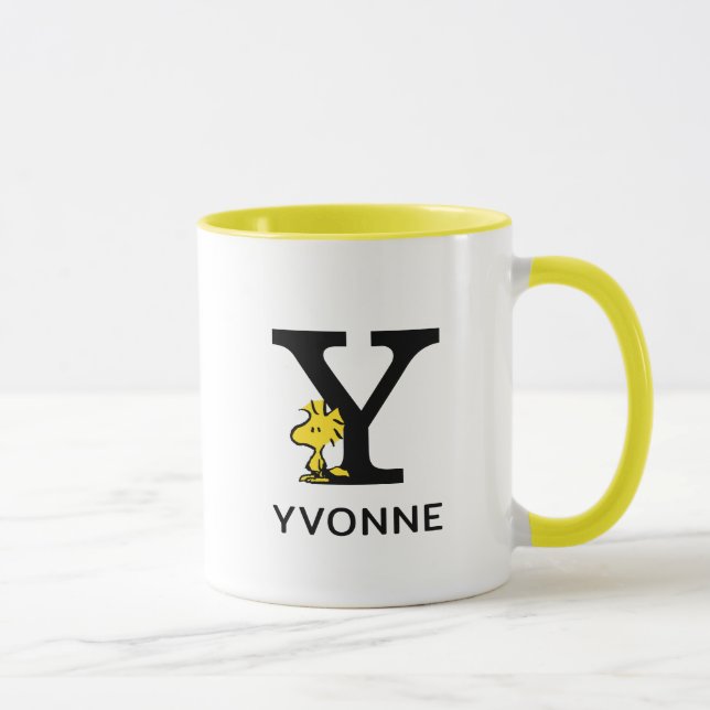 Mug cacahuètes | Bois Nom et monogramme Y (Droite)