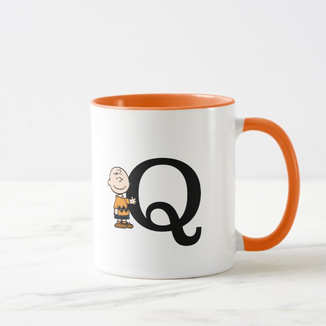 Mug cacahuètes | Charlie Brown Monogramme Q (Droite)