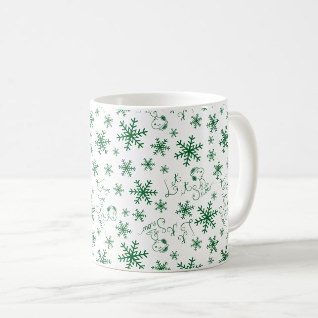 Mug cacahuètes | Christmas Snoopy Let It Snow Motif (Devant droit)