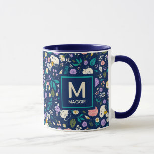 Mug cacahuètes en Motif de fleurs   Ajoutez Votre Nom 