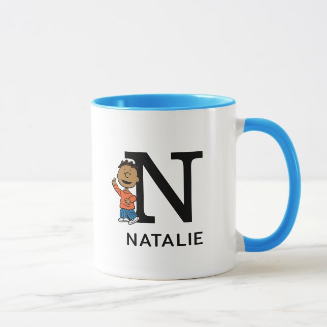 Mug cacahuètes | Franklin Name & Monogram N (Droite)
