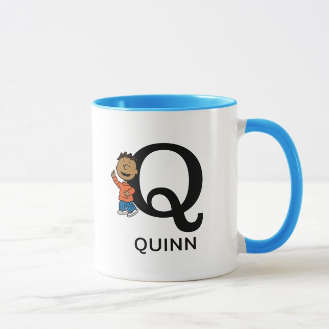 Mug cacahuètes | Franklin Name & Monogram Q (Droite)