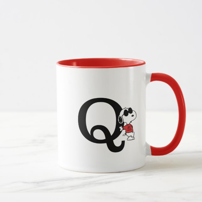 Mug cacahuètes | "Joe Cool" debout | Monogramme Q (Droite)