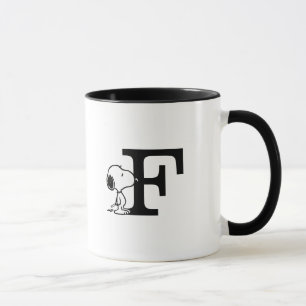 Mug cacahuètes Monogramme de snoopée F