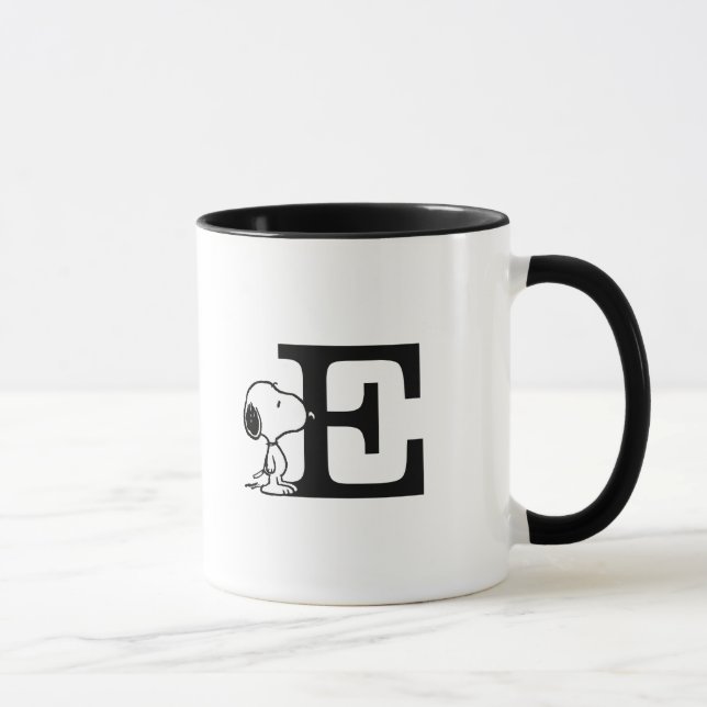 Mug cacahuètes | Monogramme Snoopy E (Droite)