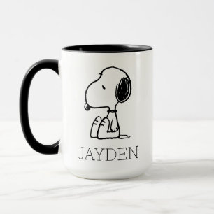 Mug cacahuètes Snoopy En Bas Ajouter Votre Nom