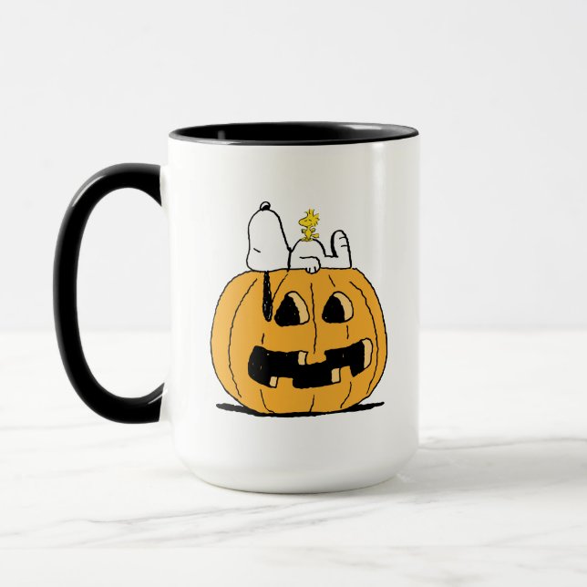 Mug cacahuètes | Snoopy et Woodstock Jack-O-Lantern (Gauche)