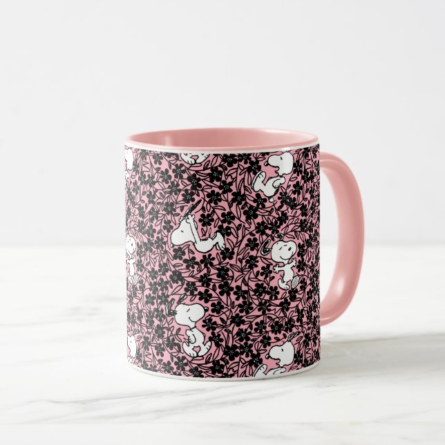 Mug cacahuètes | Snoopy Flower Vine Motif (Devant droit)