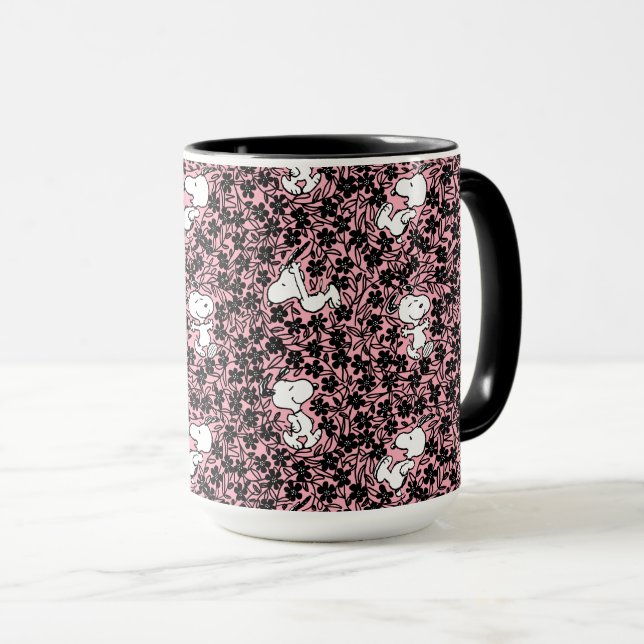Mug cacahuètes | Snoopy Flower Vine Motif (Devant droit)