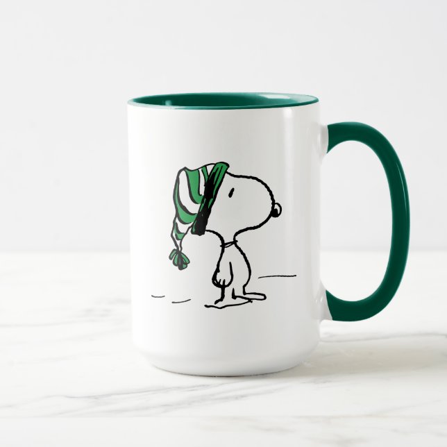 Mug cacahuètes | Snoopy Green Casquette de neige (Droite)