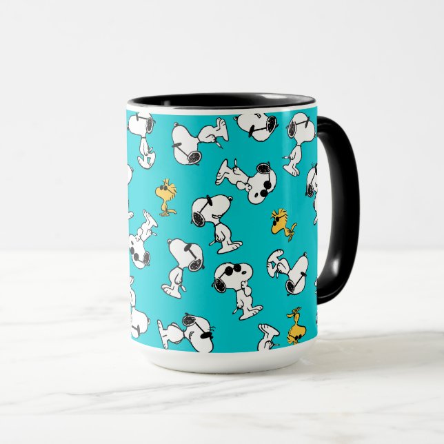 Mug cacahuètes | Snoopy & Lunettes de soleil Motif (Devant droit)