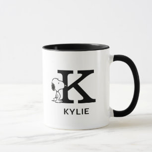 Mug cacahuètes Snoopy Nom & Monogram K