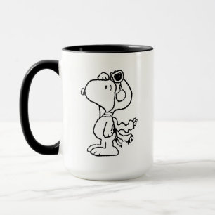 Mug cacahuètes Snoopy the Flying Ace BW