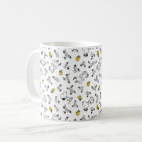 cacahuètes | Snoopy & Woodstock B&W Flower Motif