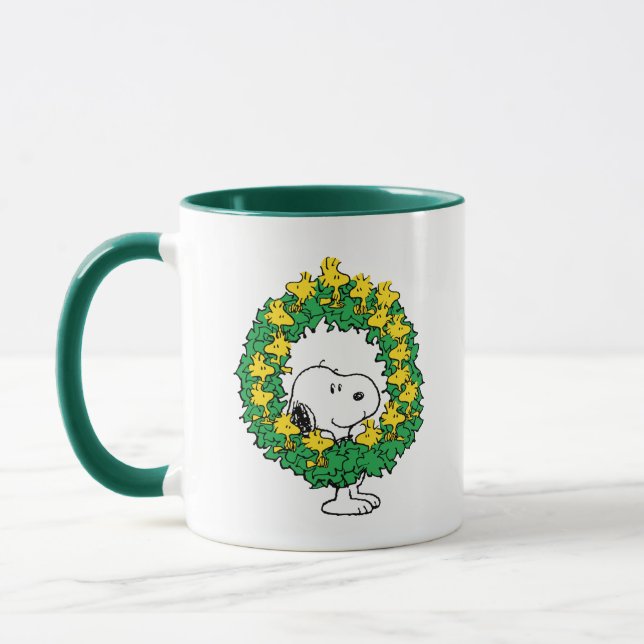 Mug cacahuètes | Snoopy & Woodstock Chemise de Noël (Gauche)