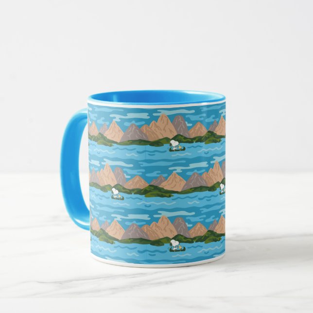 Mug cacahuètes | Snoopy & Woodstock Motif de course en (Devant gauche)