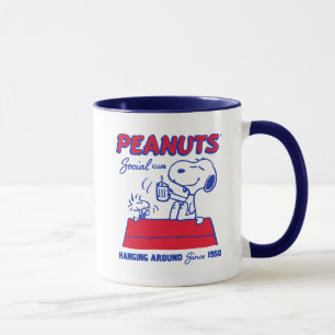 Mug cacahuètes   Snoopy & Woodstock penché autour