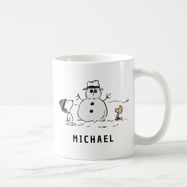Mug cacahuètes | Snoopy & Woodstock Snowman | Ajouter  (Droite)