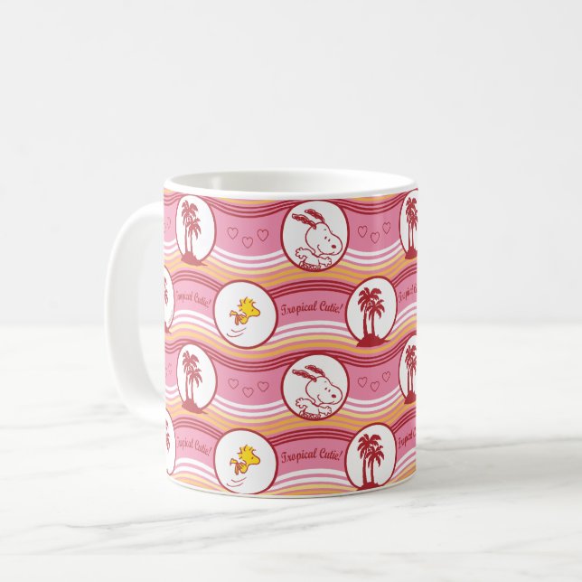 Mug cacahuètes | Snoopy & Woodstock Tropical Cutie (Devant gauche)