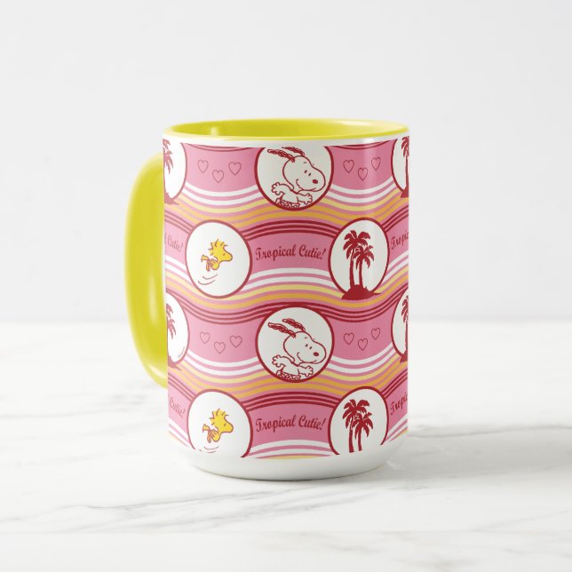 Mug cacahuètes | Snoopy & Woodstock Tropical Cutie (Devant gauche)