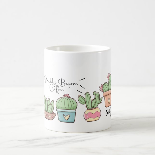Mug cactus drôle personnalisé avec nom personnalisé (Centre)
