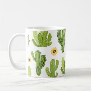 Mug Cactus du désert vert : Aquarelle transparente