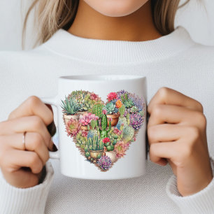 Mug Cactus En Forme Coeur