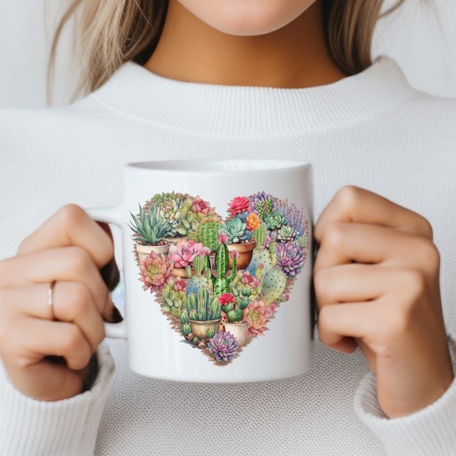Mug Cactus En Forme Coeur (Créateur téléchargé)