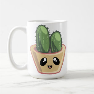 Mug Cactus Kawai Vert Succulent Aquarelle Plante Caf