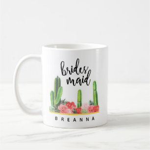 Mug Cactus modernes et poulie de café de la serveuse f
