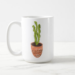 Mug Cactus Plante Terracotta main tirée