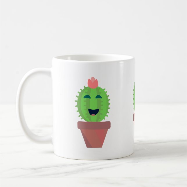 Mug Cactus pointillé mignon dessin de dessin succulent (Gauche)