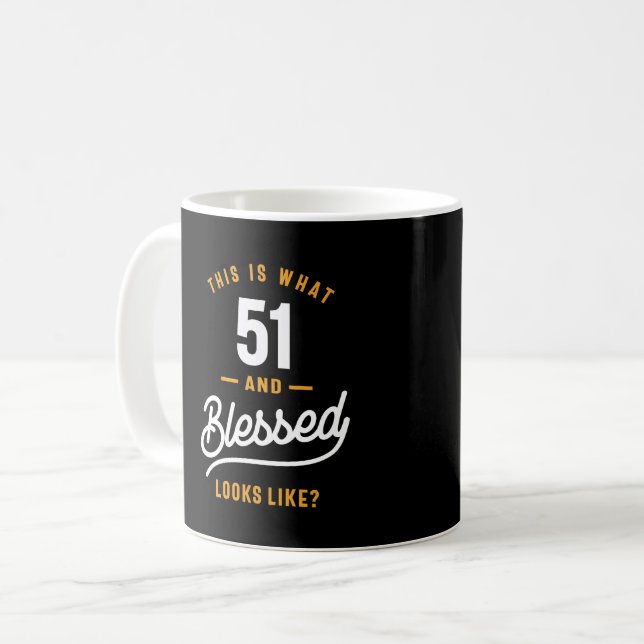Mug Cadeau Anniversaire 51 Ans (Devant gauche)
