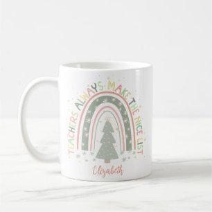 Mug Cadeau Arc-en-ciel de Noël personnalisable