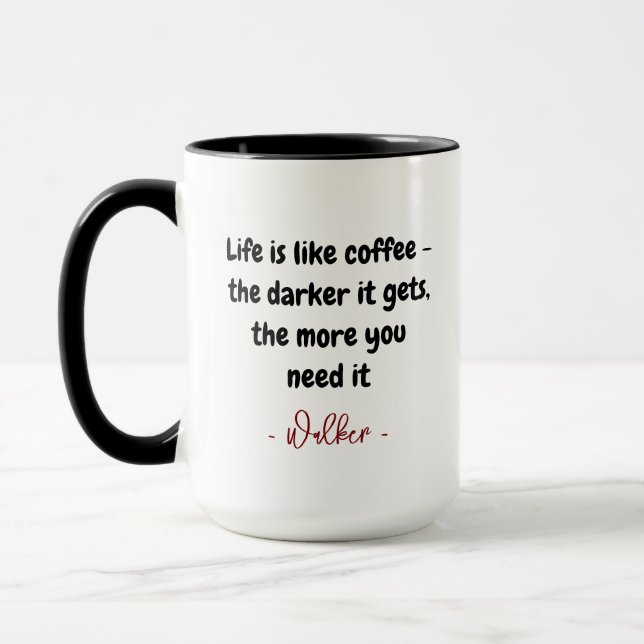 Mug Cadeau au Café | Nom personnalisé et devis amusant (Gauche)